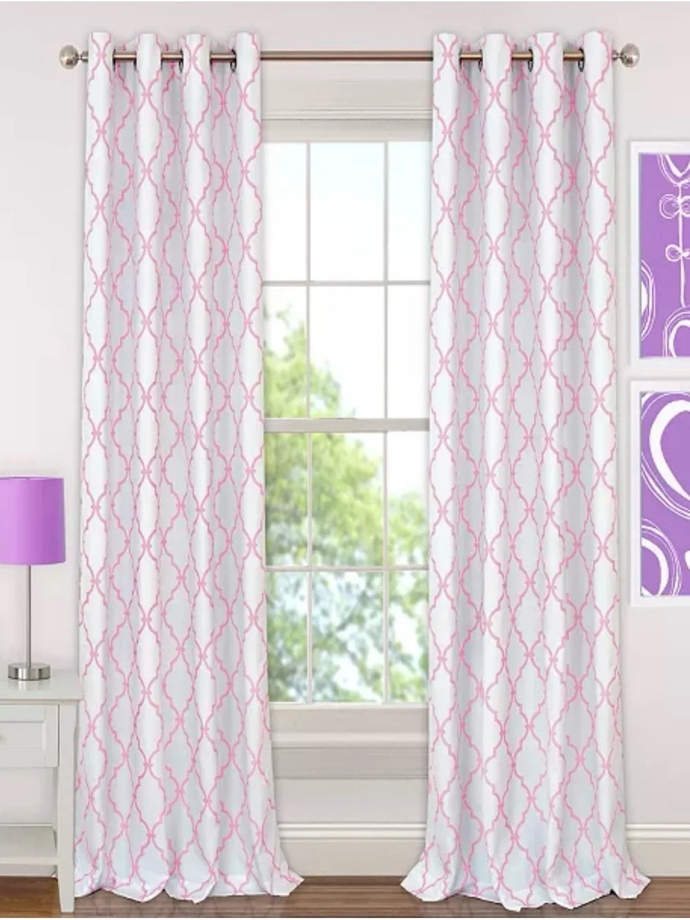 Macys Elrene Kids’ Candice 52”x95” Geo-Print Blackout Grommet Curtain Panel (2)